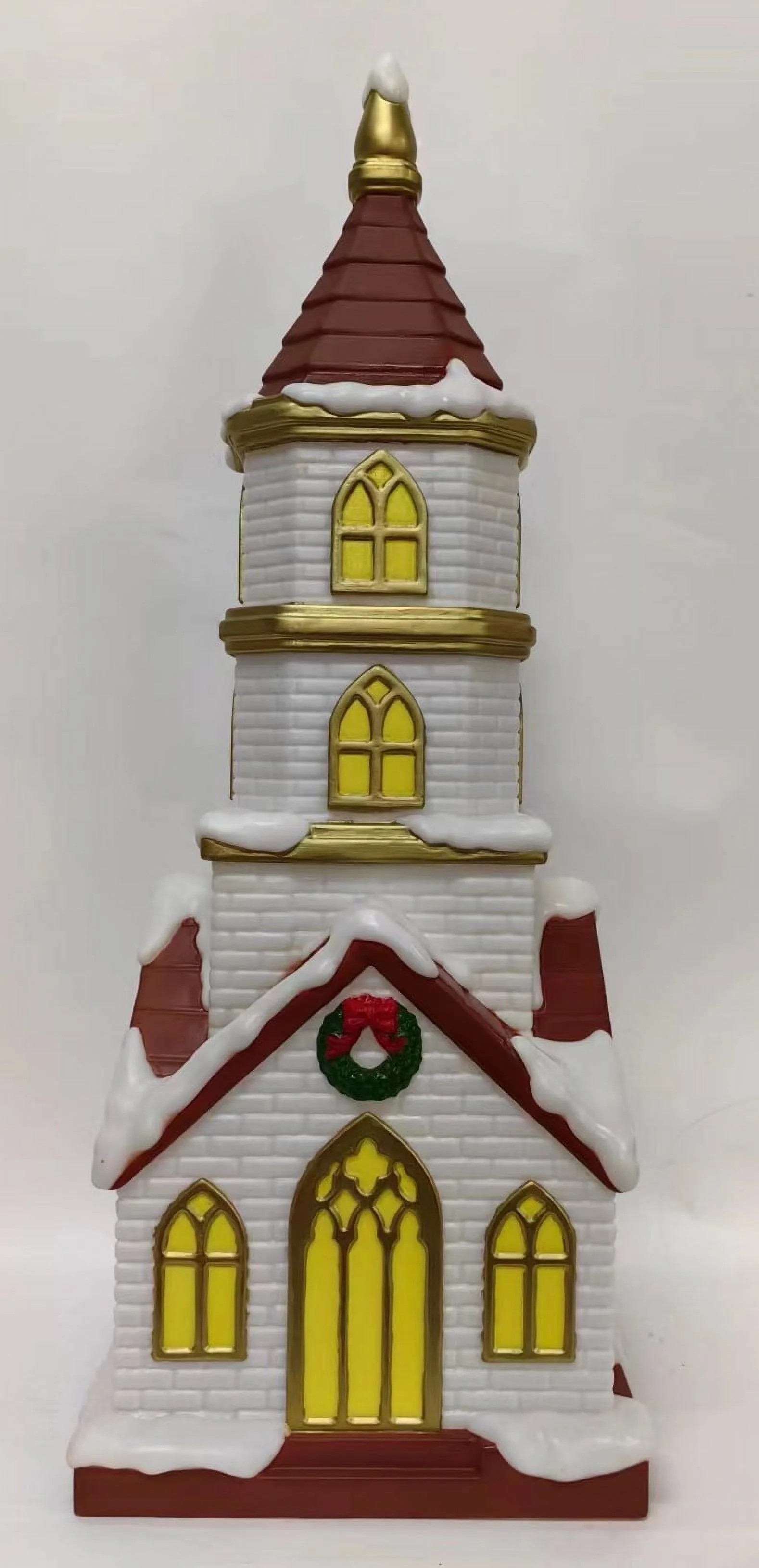 Lighted Blow Mold Church Indoor/Outdoor Christmas Decoration, 32 in, by Holiday Time | Walmart (US)