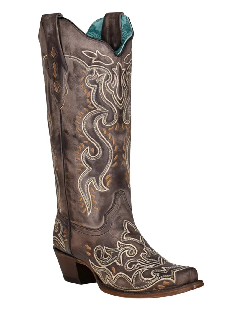 Corral Women's Embroidery Western Boot Snip Toe Brown 7 1/2 M  US | Walmart (US)