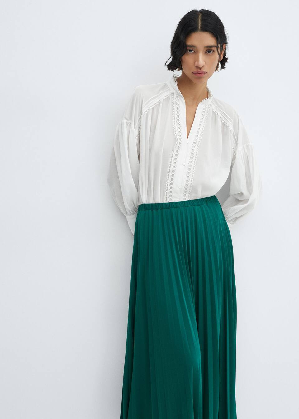 Pleated long skirt -  Women | Mango USA | MANGO (US)
