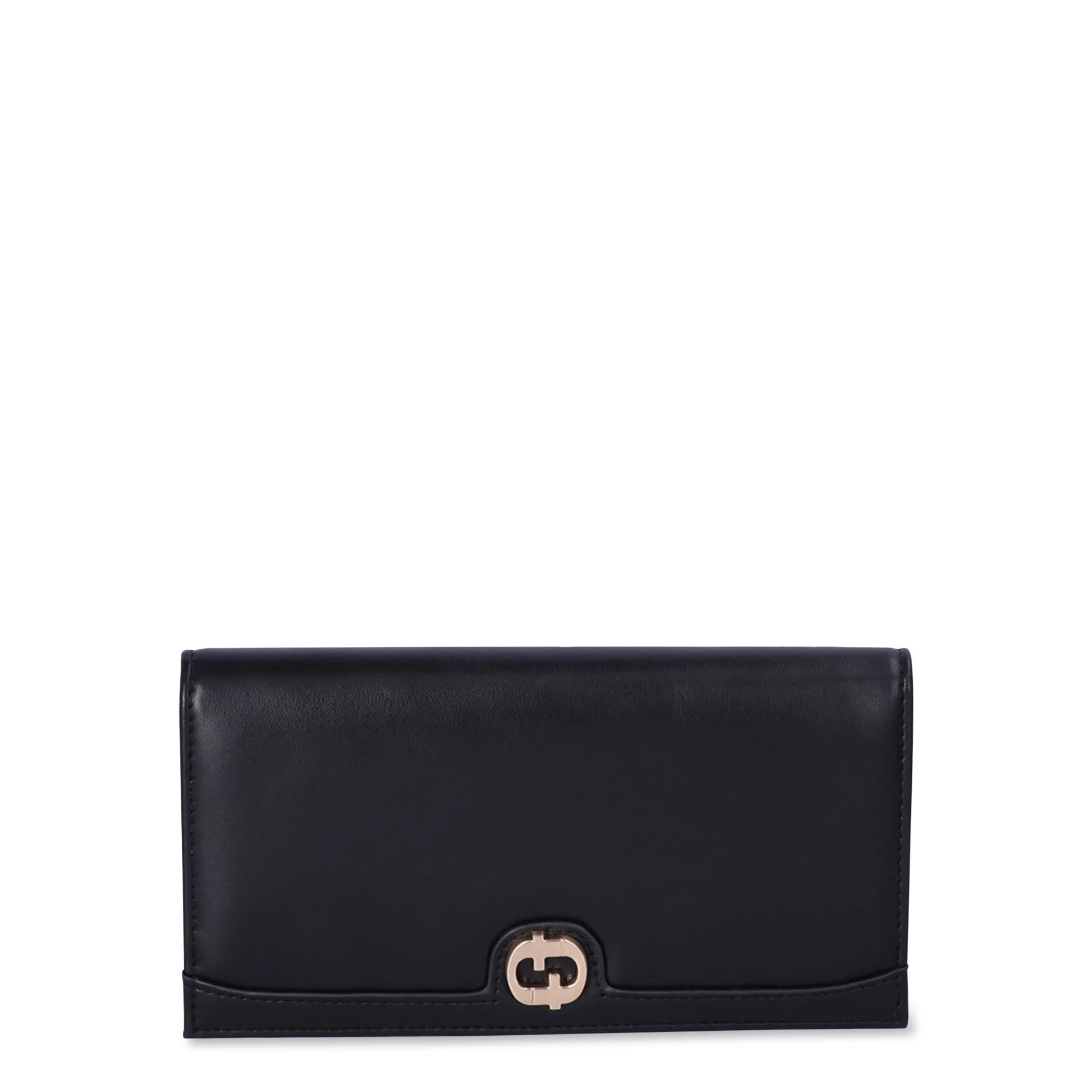 Time and Tru Women's Cora Double Gusset Bifold Wallet, Black | Walmart (US)