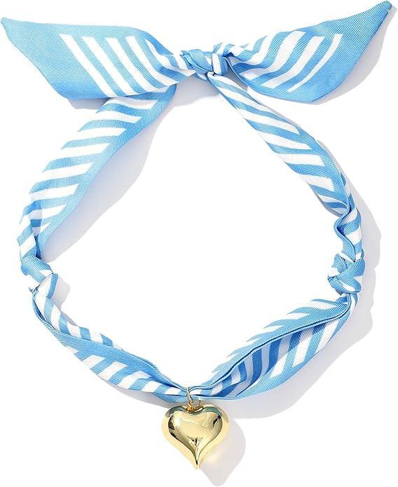 Scarf Necklace for Women Bandana Necklace with Gold Plated Pendant Heart,Cross,Moon, Fashion Jewe... | Amazon (US)