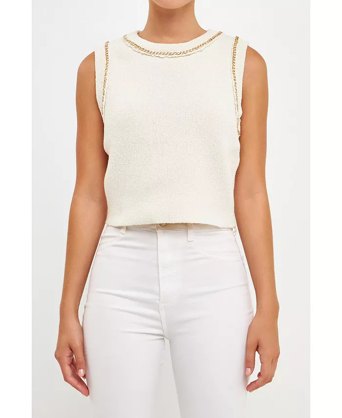 Women's Trim Detail Knit Tank Top | Macy's