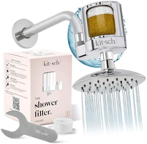 Kitsch Shower Head Filter for Hard Water – Shower Filter with KDF-55 & Calcium Sulfite, Helps R... | Amazon (US)