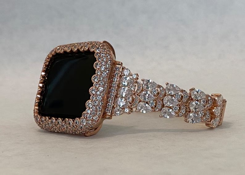 Boho Bride Apple Watch Band 38mm Rose Gold and or Lab Diamond | Etsy | Etsy (US)