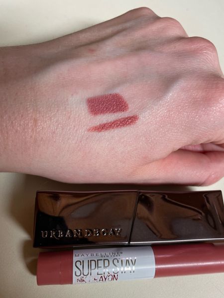 The maybelline lip crayon in shade “lead the way” is a great dupe for urban decay “Backtalk!” Currently on sale for $7.33 when you apply the coupon 
.
Amazon finds nude pink lipstick 

#LTKunder50 #LTKbeauty #LTKsalealert
