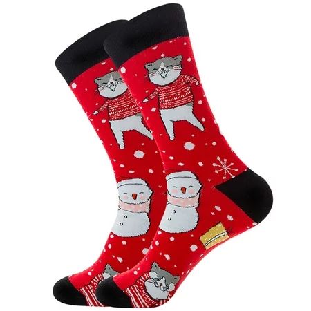 Christmas Socks Unisex Holiday Crew Xmas Socks Novelty Funny Colorful Socks Snowman Santa Claus Elk  | Walmart (US)