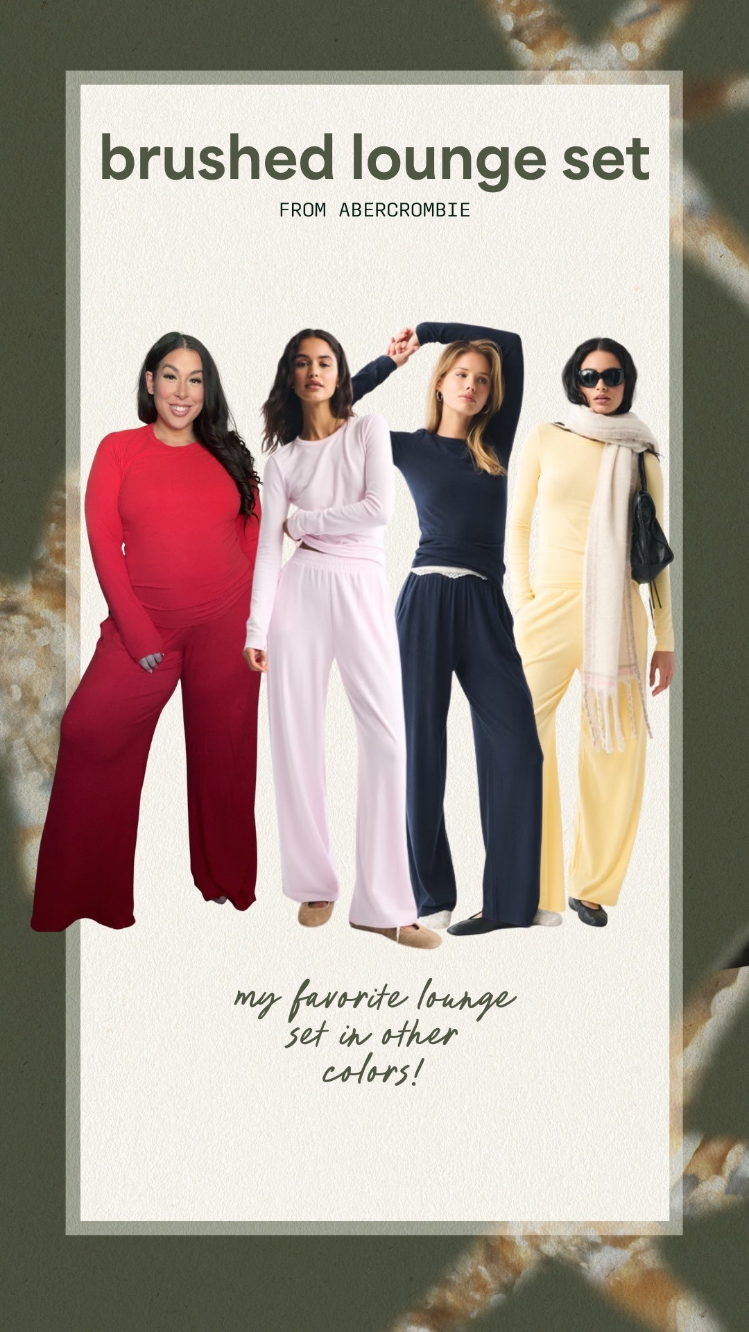 My favorite brushed lounge set in different colors! 
-
-
-
Abercrombie set, loungewear set, midsize outfit