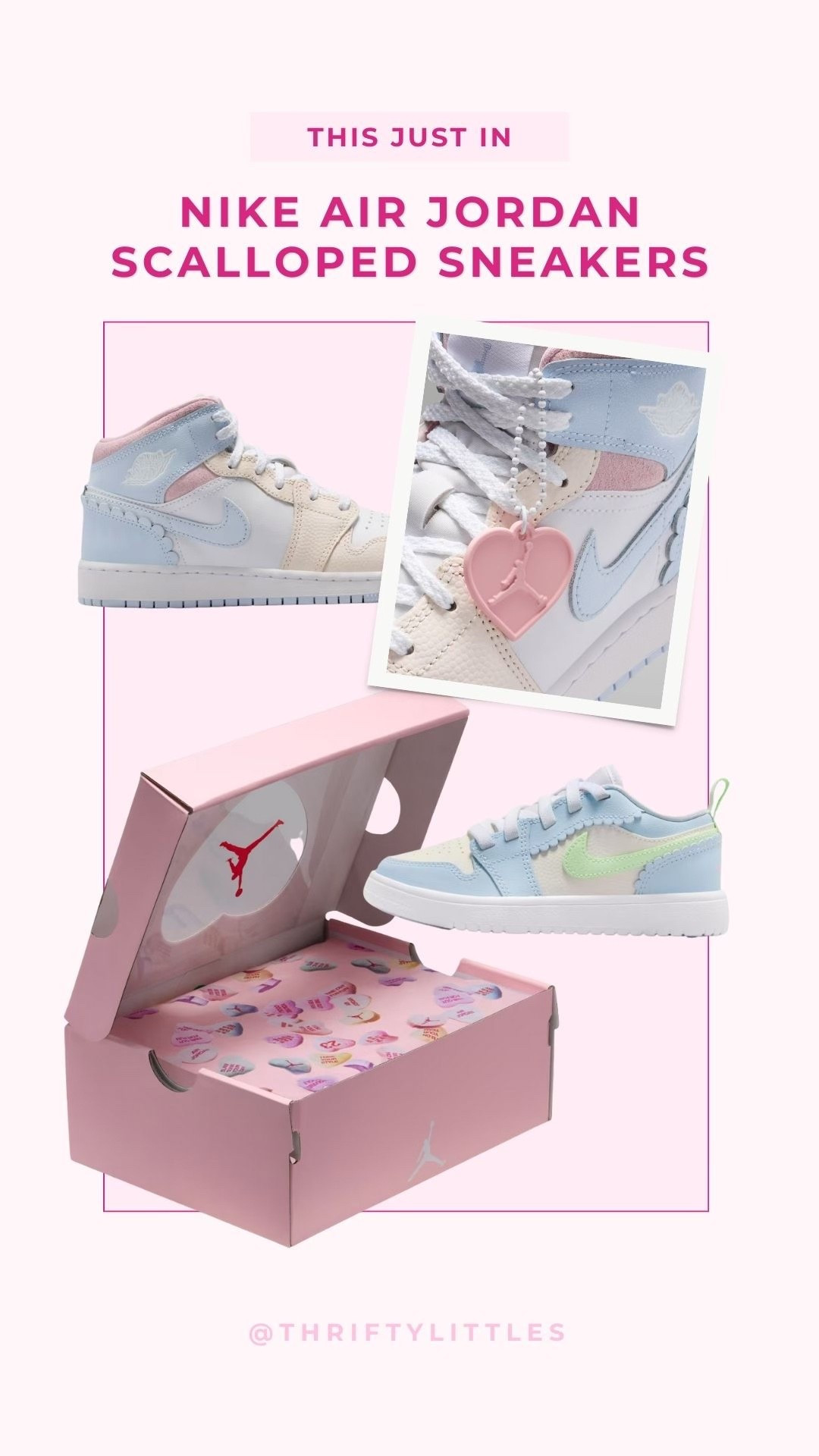 NEW Nike Air Jordan’s with scalloped detail have our full attention! Shop these and more Nike Valentine’s Day sneakers here. 🩷

#LTKKids #LTKBaby #LTKValentine