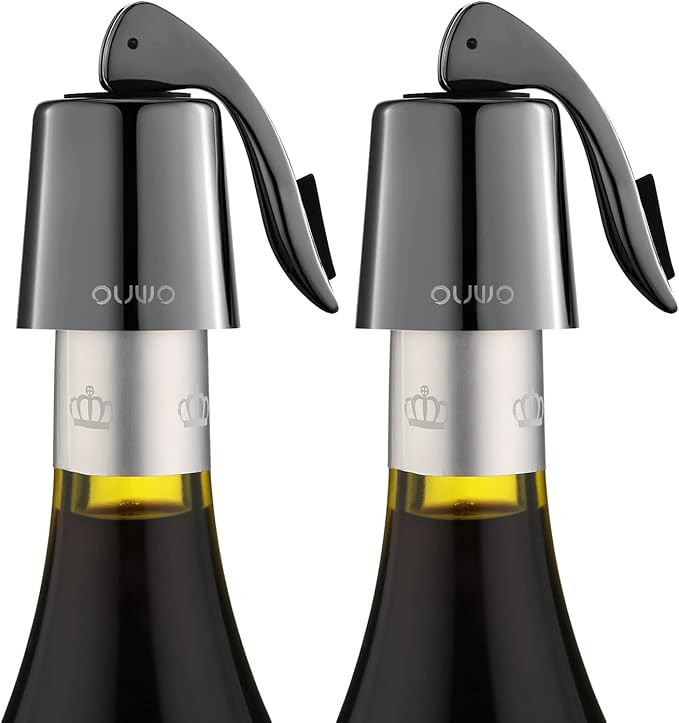 Wine Stopper Stainless Steel Wine Bottle Stoppers Plug with Silicone Wine Toppers Stopper Reusabl... | Amazon (US)