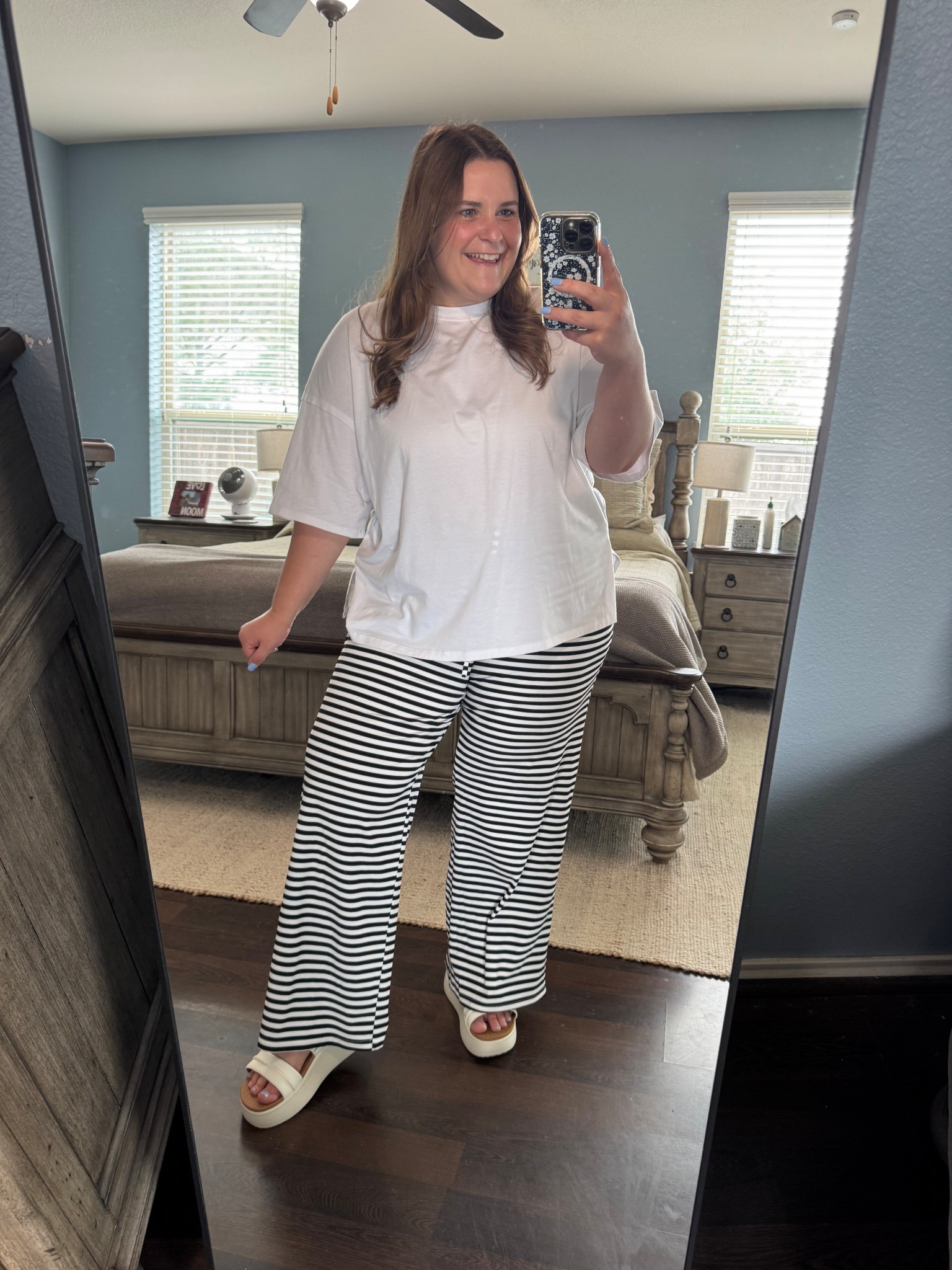 Casual, cute, and comfy spring outfit. I’m 5’1 and a size 16 wearing an xxl in this Amazon top. And an XL in these Walmart jeans. And I finished the look with Hey Dude sandals. Perfect for spring and summer! 

#LTKMidsize #LTKPlusSize #LTKootd