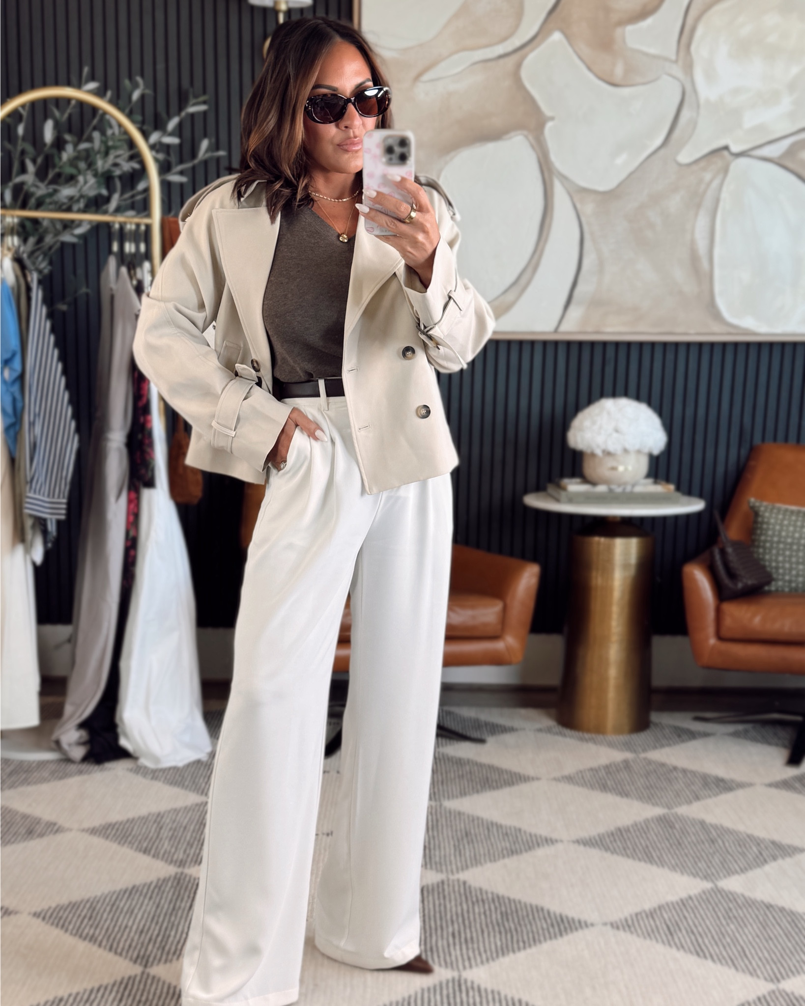 Clean. Chic. Confident. 🤎
This Amazon look is giving boss energy without trying too hard.
The cropped trench instantly pulls everything together, and these wide leg pants? Chef’s kiss for petites.
Perfect for meetings, errands, or anywhere you want to look put-together.

5’2” | 130 lbs | 34DD | 25” waist
Wearing small in trench + tank, XS long in pants

#AmazonFinds #PetiteStyle #PetiteFriendly #OfficeStyle #AmazonFashion #affiliate #FallFashion2025 #ChicStyle #NeutralOutfit #AmazonOOTD #AmazonLook #EverydayStyle #AmazonOfficeLook #FallOutfits #petiteoutfit

#LTKPetite #LTKOver40 #LTKStyleTip