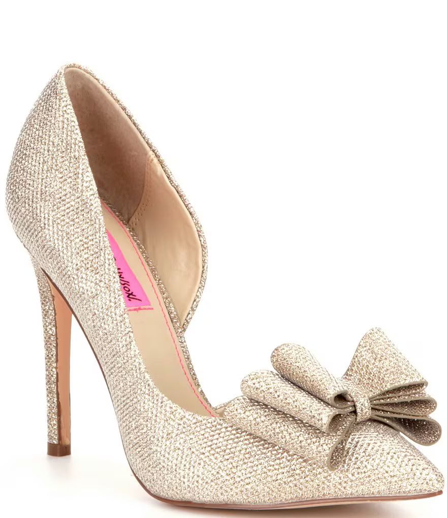 Betsey Johnson Metallic Bow Detail Prince Pumps | Dillards Inc.