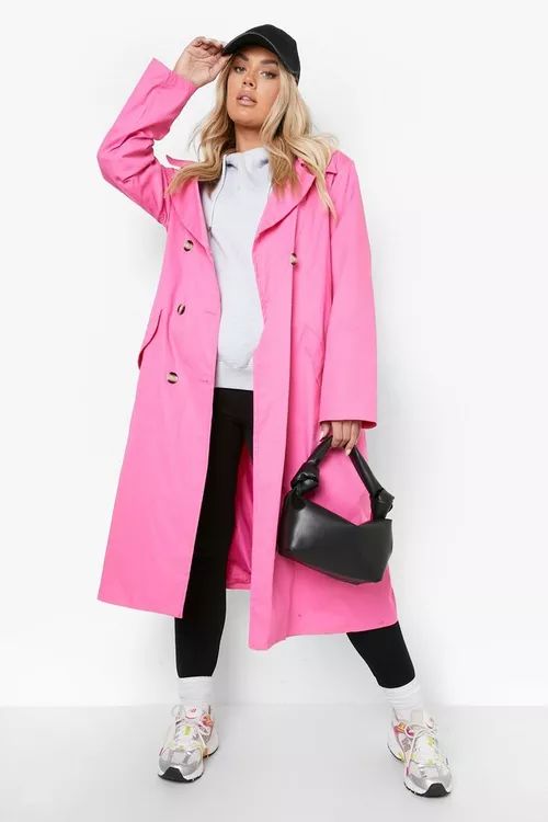 Plus Color Pop Trench Coat | Boohoo.com (US & CA)