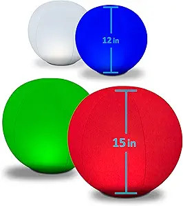POP Design 4-PK (2x12 and 2x15) Floating Pool Lights, 4 Color Settings Solar LED Balls, Inflatabl... | Amazon (US)