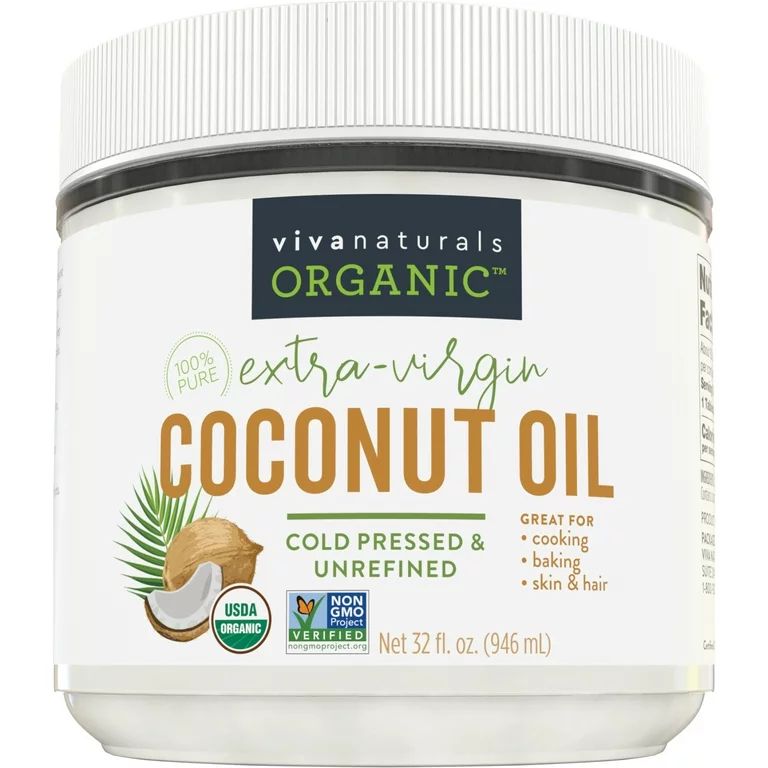 Viva Naturals Organic Extra Virgin Coconut Oil, 32 fl oz (946 ml) | Walmart (US)