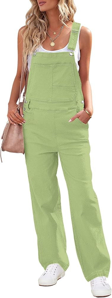 luvamia Overalls Women Loose Fit Denim Bib Baggy Overall Jumpsuit Straight Wide Leg Stretchy Jean... | Amazon (US)