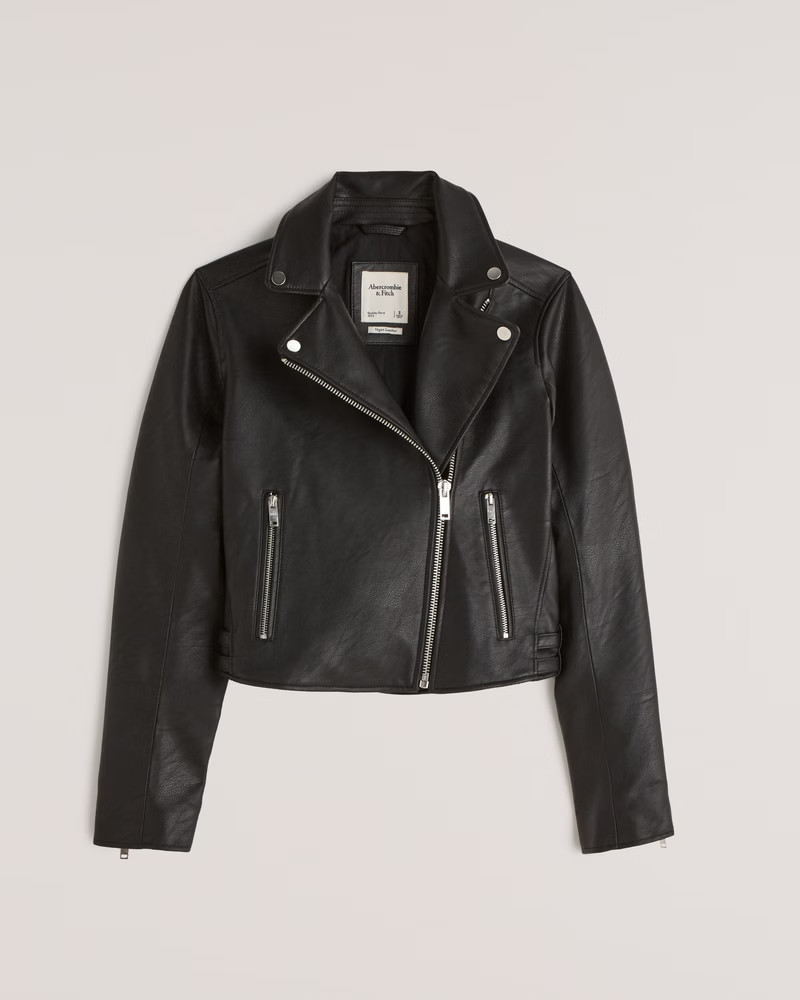 Women's The Faux Leather Moto Jacket | Women's Coats & Jackets | Abercrombie.com | Abercrombie & Fitch (US)