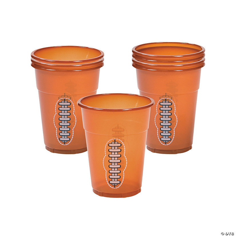 4 3/4" 16 oz. Bulk 50 Ct. Football Clear Disposable Plastic Cups | Oriental Trading Company