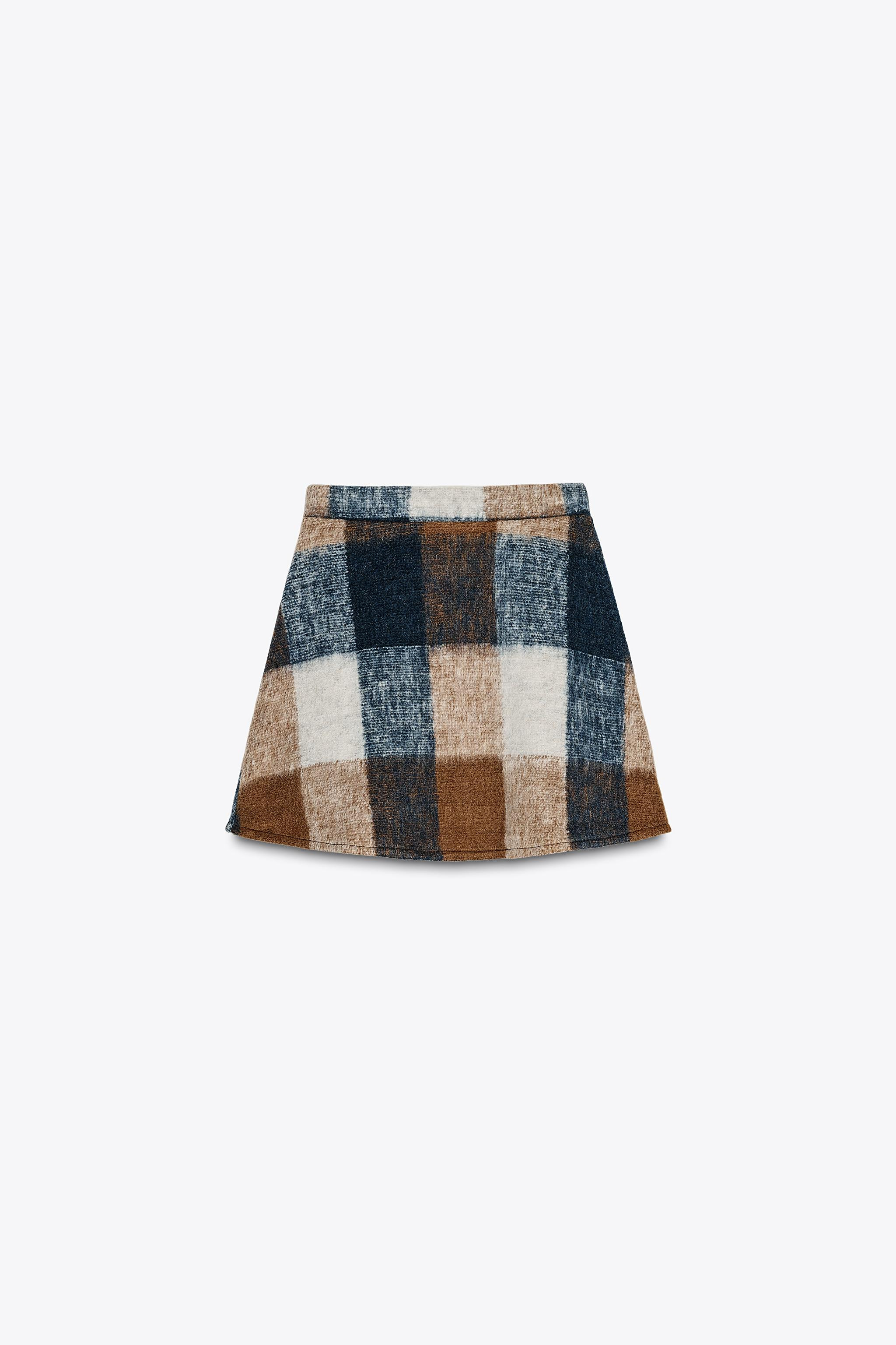 SOFT PLAID SHORT SKIRT | Zara US