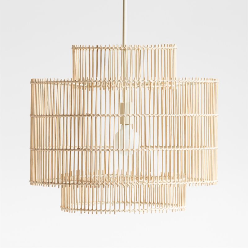 Noon Small Natural Wicker Pendant Light by Leanne Ford | Crate & Barrel | Crate & Barrel
