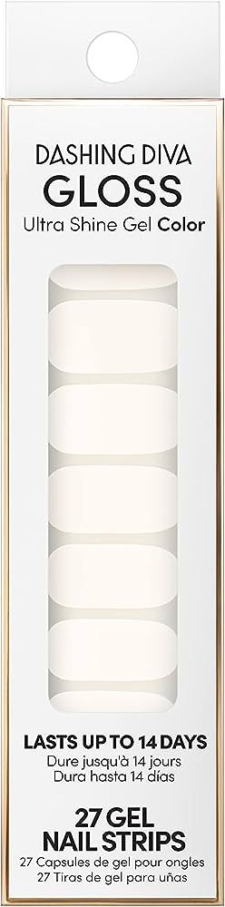 Amazon.com: Dashing Diva Gloss Nail Strips - White Canvas | UV Free, Chip Resistant, Long Lasting... | Amazon (US)