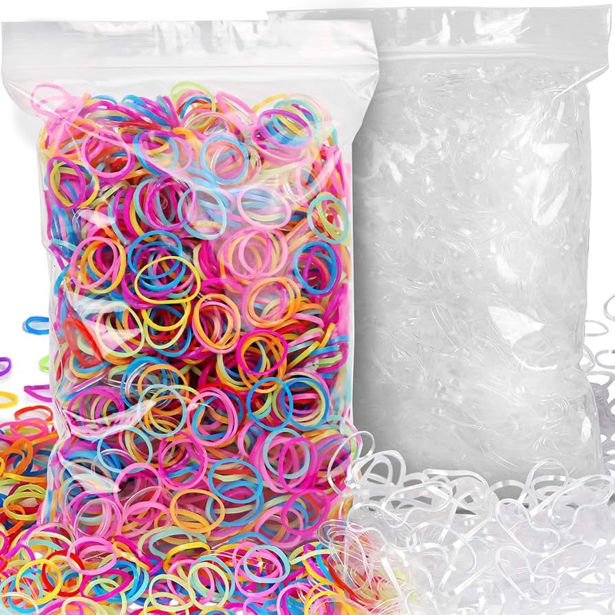 YGDZ 4000pcs Elastic Hair Bands, Clear Hair Elastics Small Mini Girls Rubber Bands Baby Kids Todd... | Amazon (US)