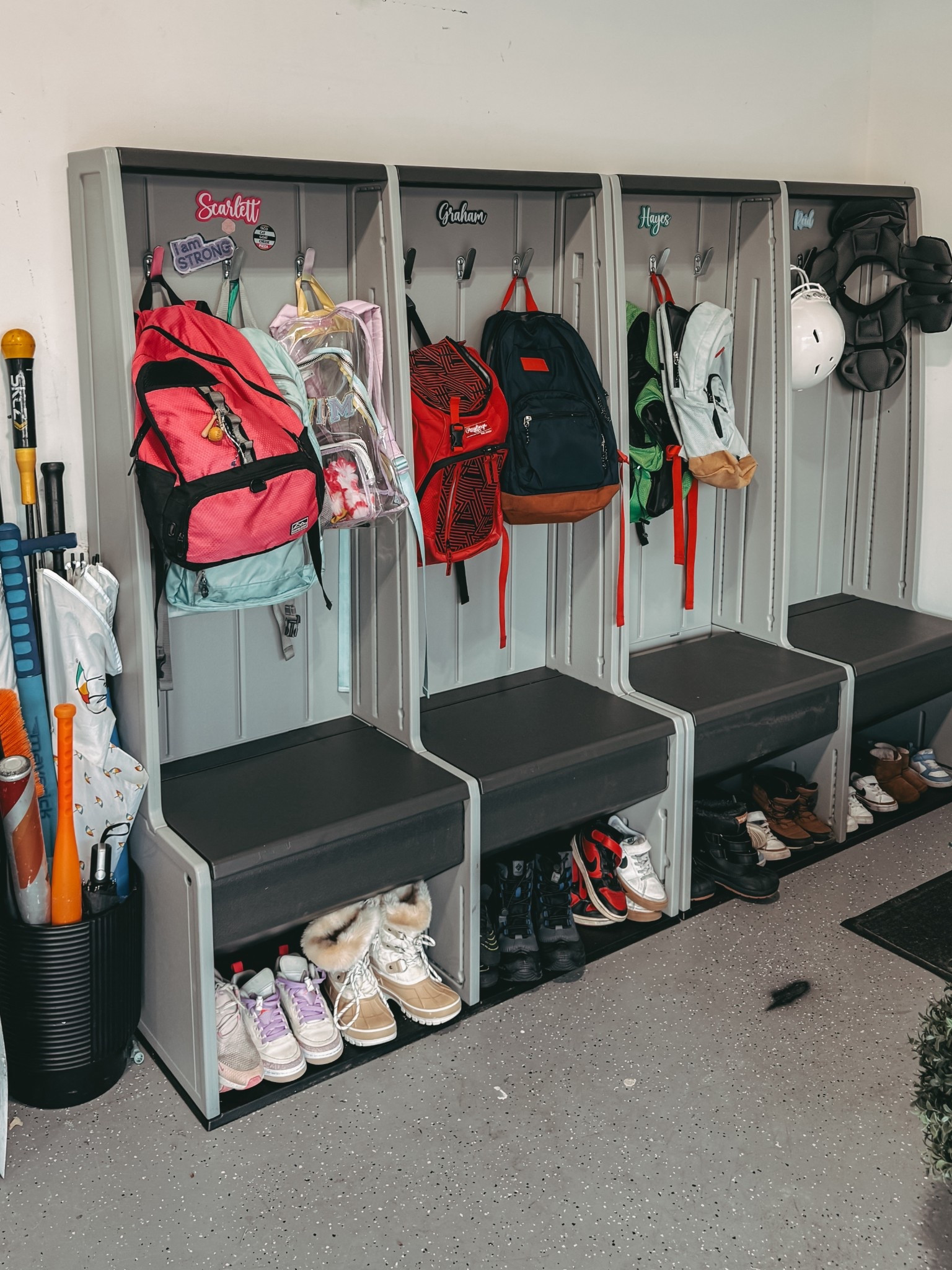 Our garage storage lockers where we keep all of our kid’s sports gear and shoes are back in stock! We have 2 sets! I also linked the name signs I hot glued on too! 

#LTKmomlife #LTKKids #LTKHome
