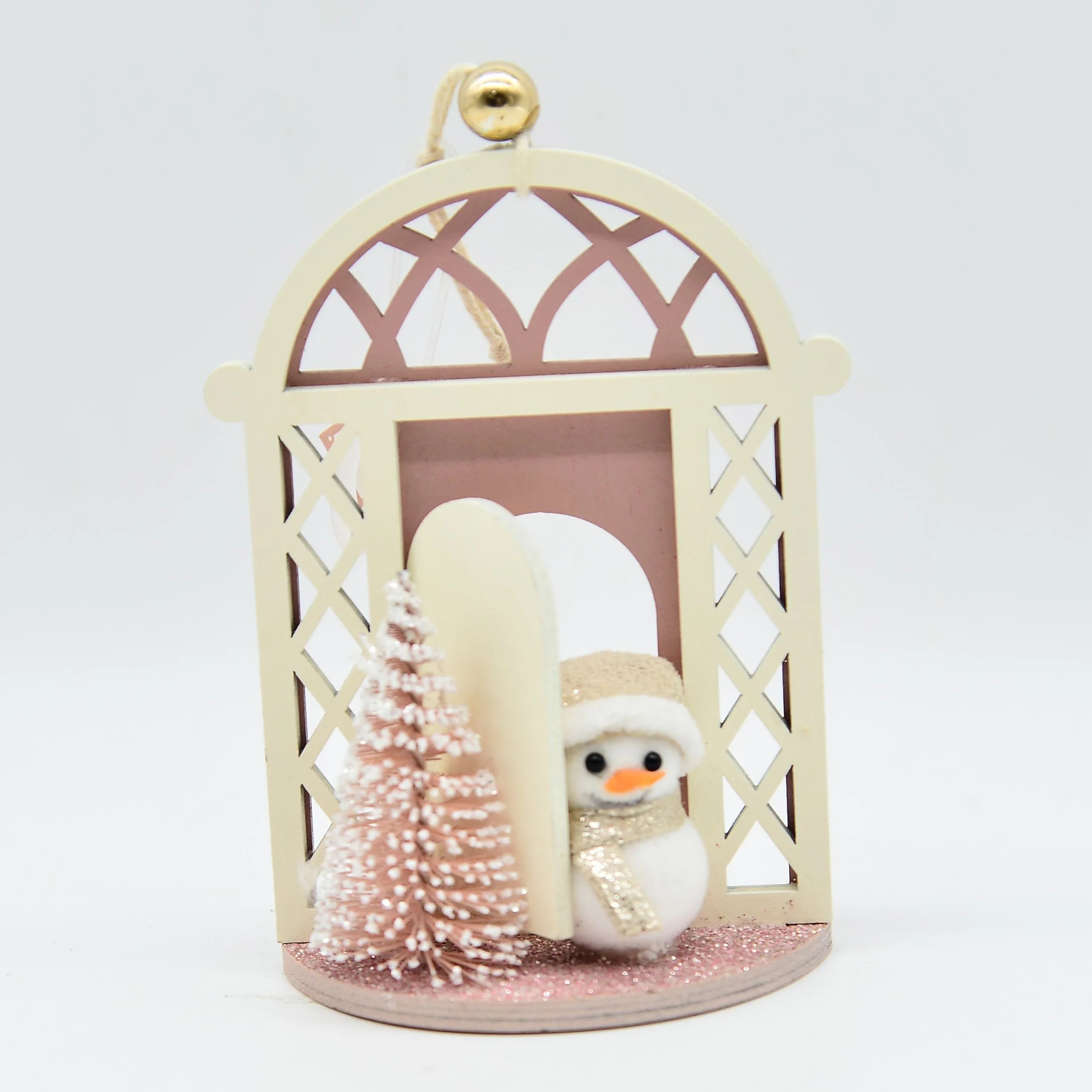 Holiday Time Pink Door with Snowman Christmas Ornament - Walmart.com | Walmart (US)