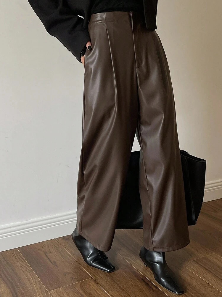 Pantalón culotte polipiel | SHEIN