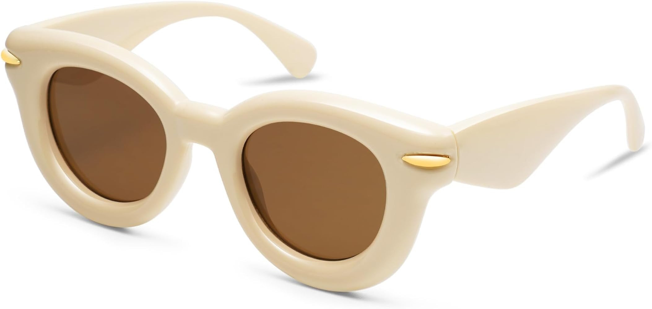 Cute Round Sunglasses for Women Men Trendy Chunky Thick Inflated Shades AP3695 | Amazon (US)