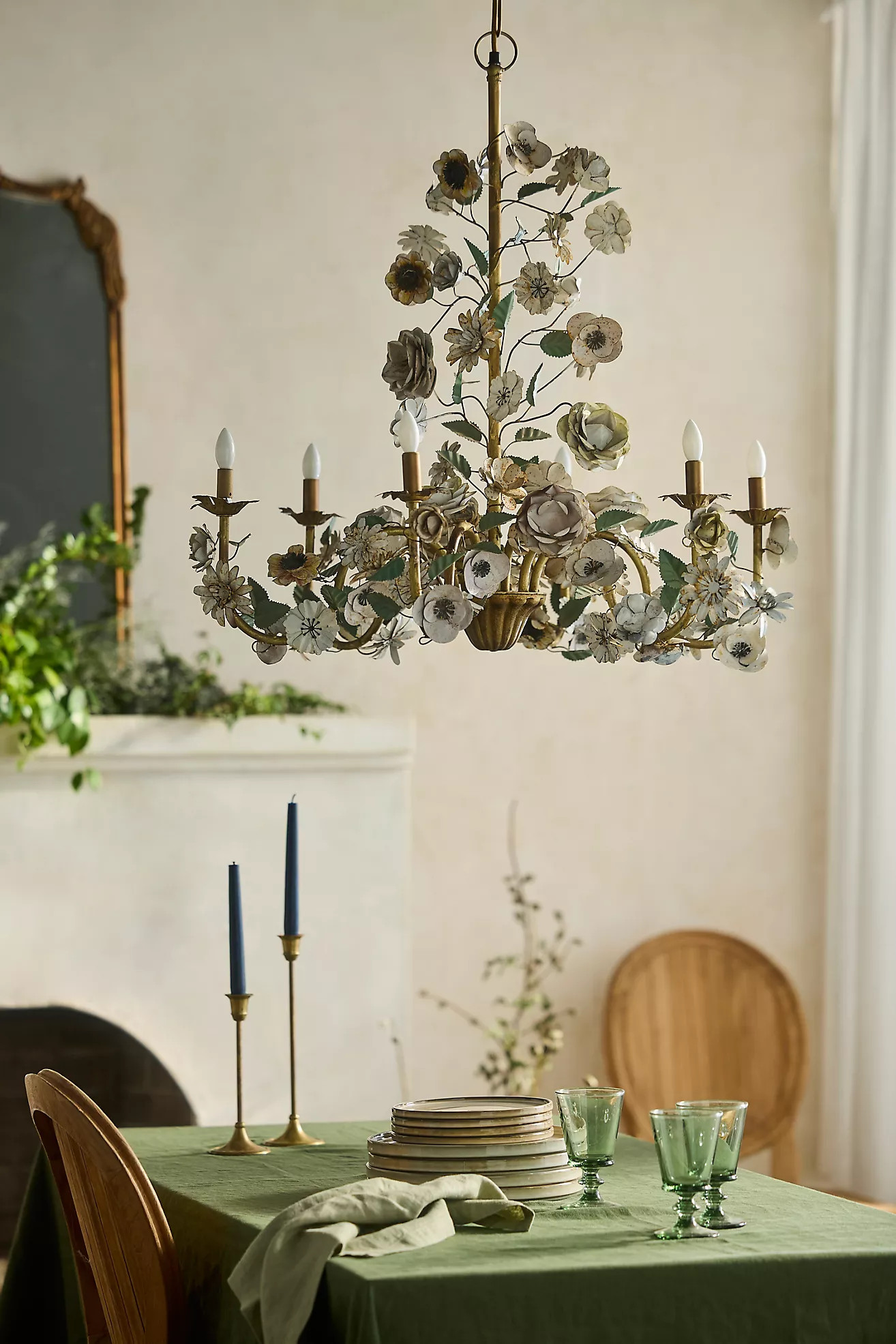 Floral Iron Chandelier | Anthropologie (US)
