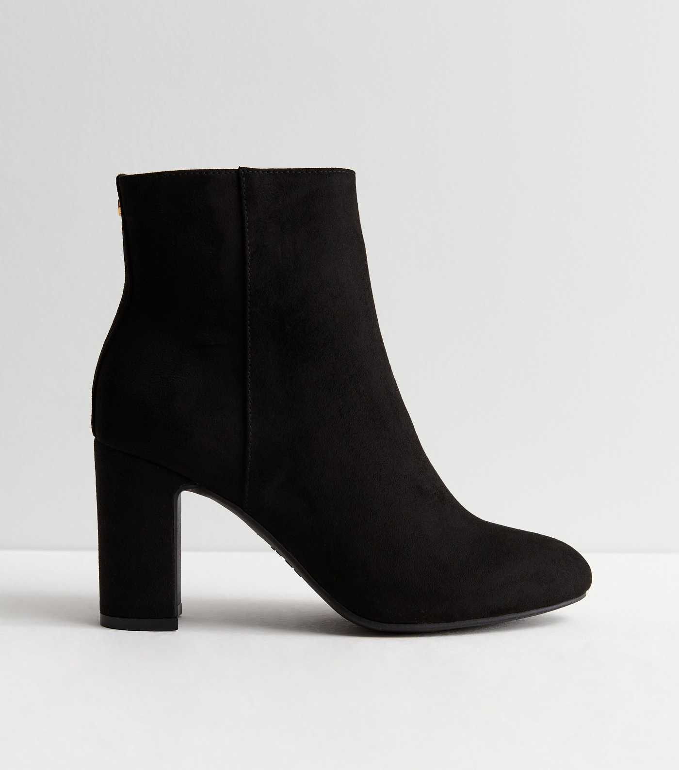 Black Suedette Block Heel Ankle Boots | New Look | New Look (UK)