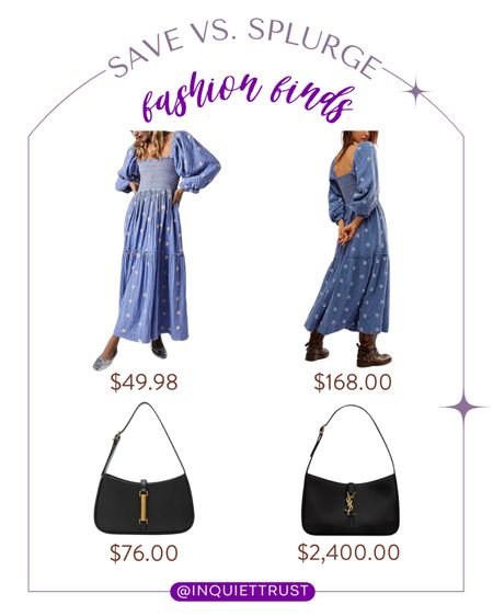 Save or splurge on this stylish bluish-purple polka dot maxi dress and a chic black handbag! 
#lookforless #trendyfashion #springfinds #outfitinspo

#LTKSeasonal #LTKstyletip #LTKitbag