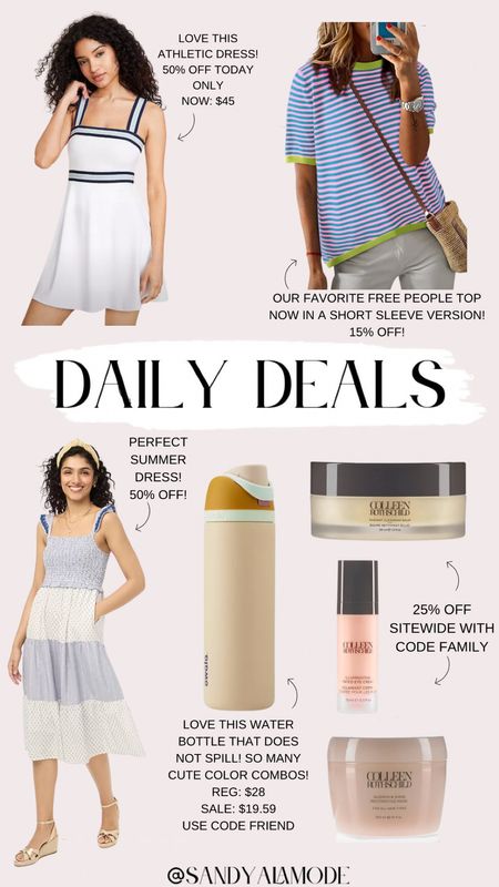 Daily deals // summer outfits // athletic dress // Amazon fashion // free people inspired // look for less // dupe // summer dress // spring dress // owala water bottle // Colleen Rothschild // skincare // beauty 

#LTKsalealert #LTKSeasonal