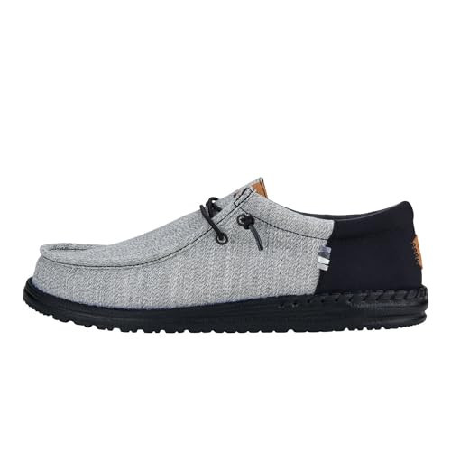 HEYDUDE Men's Wally Funk Nylon Craft Black/Grey Size 12 | Men's Shoes | Men Slip-on Loafers | Comfortable & Light-Weight | Amazon (US)