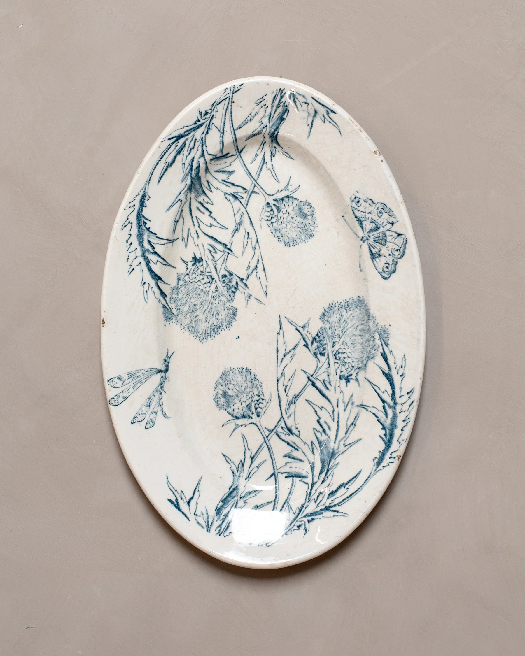 Vintage Transferware Serving Platter - Thistle | The Vintage Rug Shop