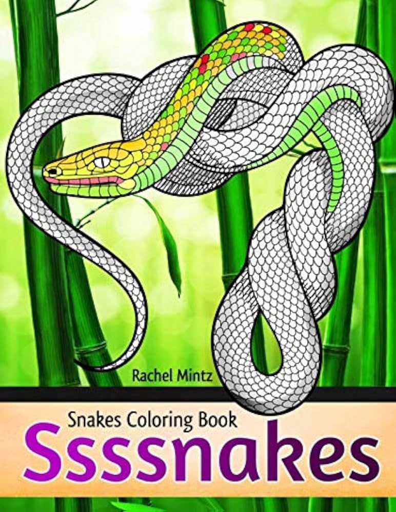 Ssssnakes - Snakes Coloring Book: Decorative Reptiles, Threatening Hooded Cobras - For Adults & T... | Amazon (US)