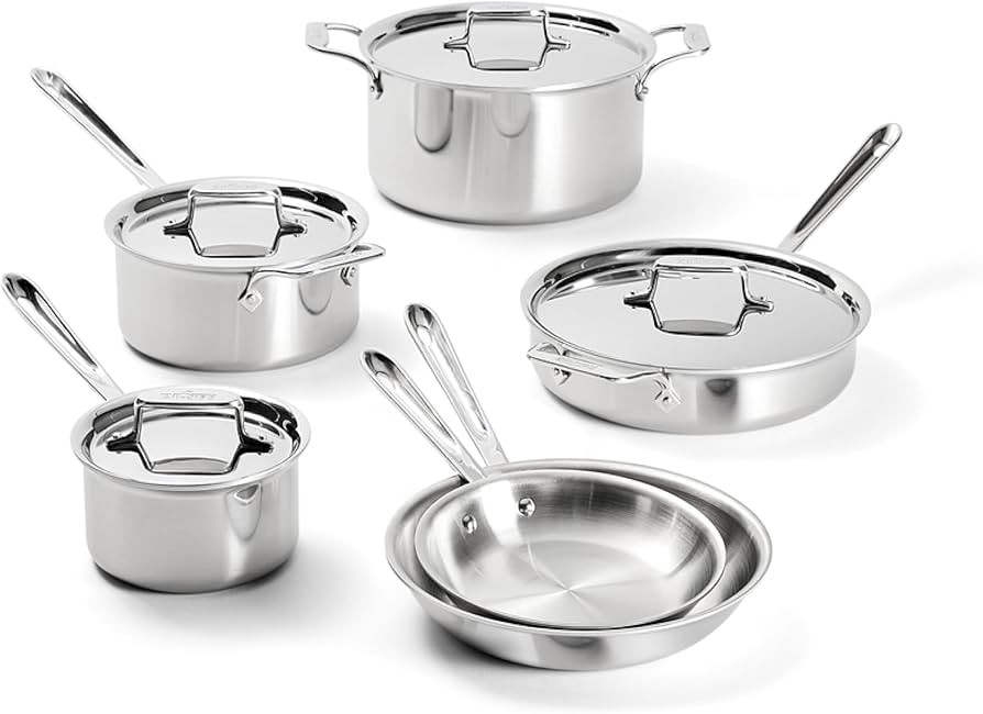 All-Clad D5® Stainless Steel Core 10 Piece Cookware Set- Made in USA- The Upgrade for Supremely ... | Amazon (US)