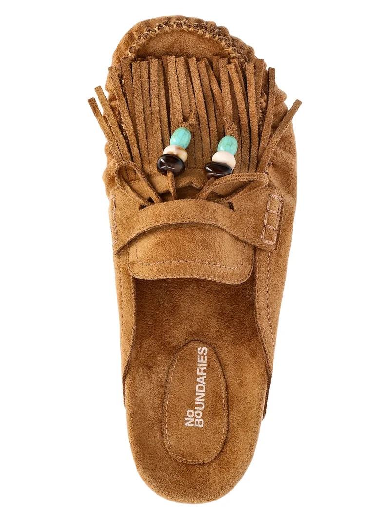 No Boundaries Women's Fringe Slip On Moccasin | Walmart (US)
