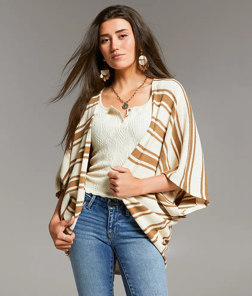 Striped Cocoon Cardigan | Buckle