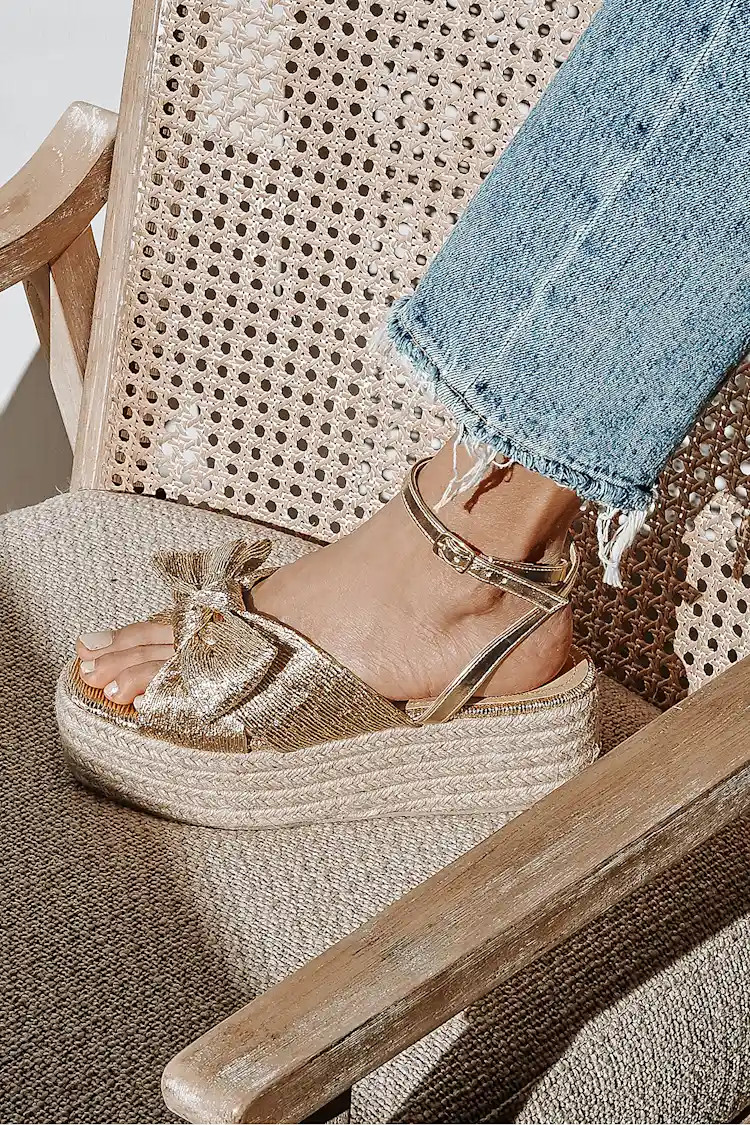 Rayanna Rose Gold Espadrille Platform Sandals | Lulus