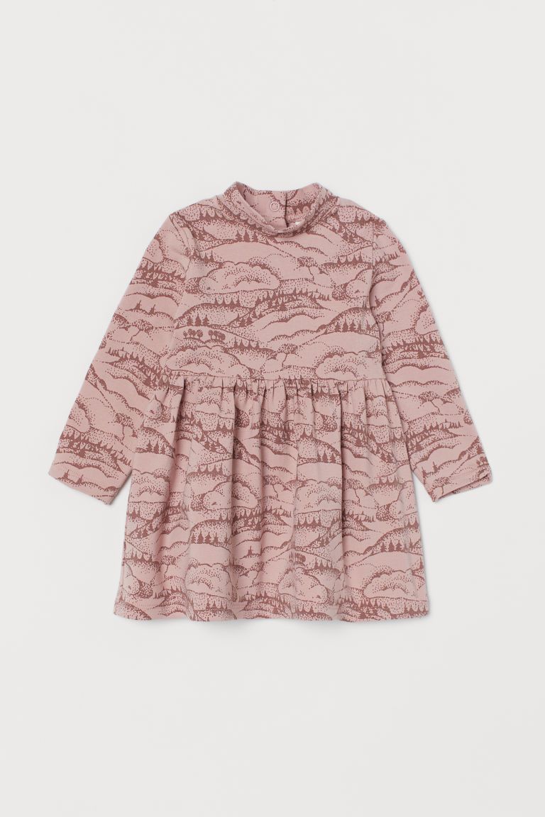 H & M - Patterned Jersey Dress - Pink | H&M (US + CA)