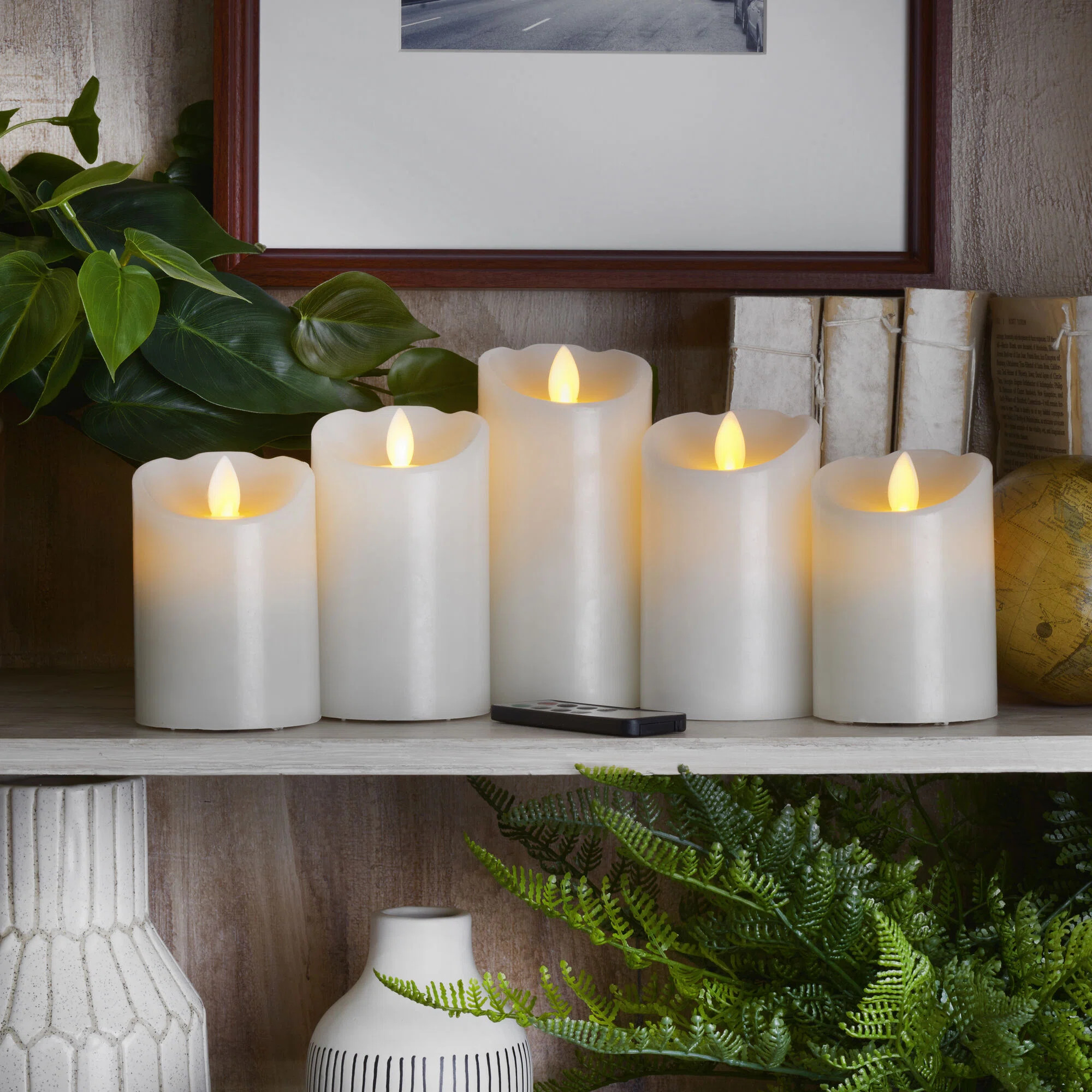 Mikasa Unscented Realistic-Flame LED Wax Pillar Candles | Wayfair | Wayfair North America