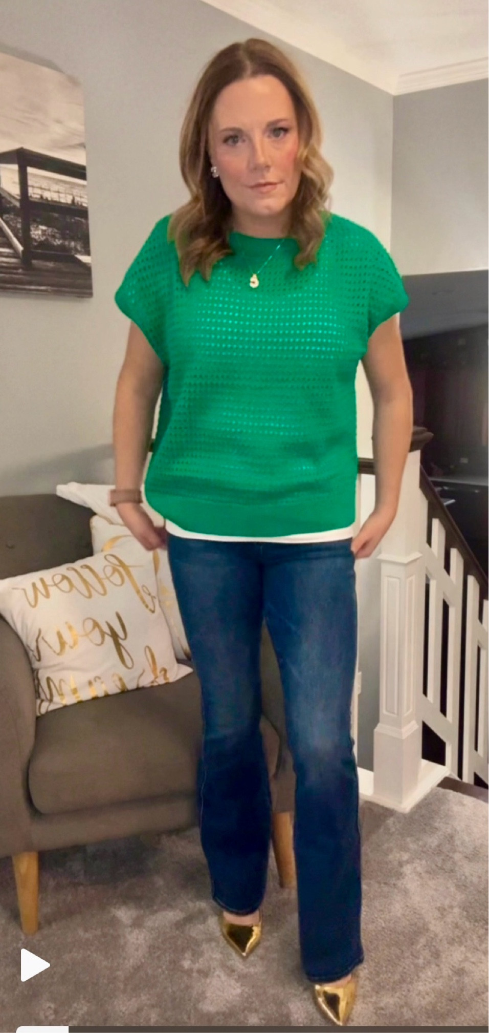 Judy blue 
Gold heels 
Gold stilettos
Judy blue non distressed 
Bootcut
Long length
Mid rise 
Amazon sweater 
Kelly green 

#LTKOver40 #LTKStyleTip #LTKMidsize