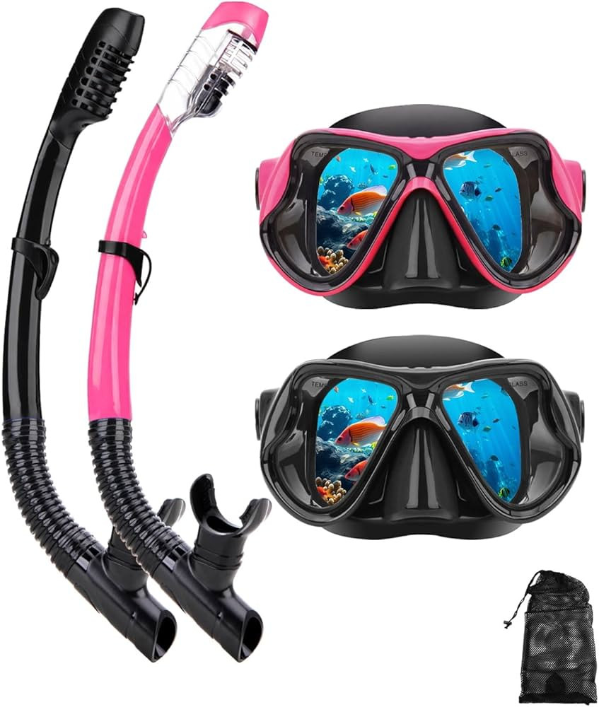 Snorkeling Gear for Adults Youth Kids, Dry-Top Snorkel Mask Set, Anti-Fog Scuba Diving Snorkle ma... | Amazon (US)