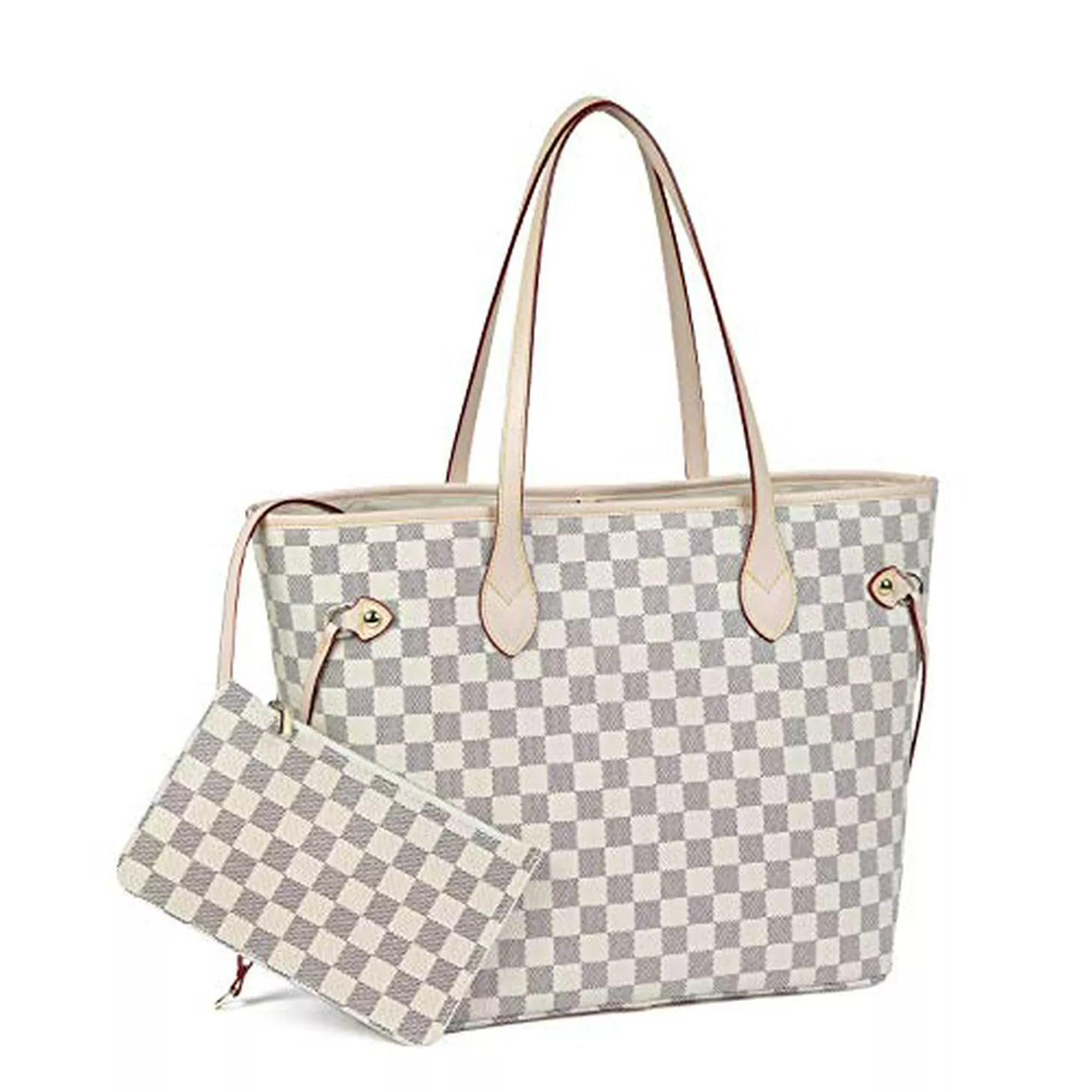 Daisy rose top checkered tote