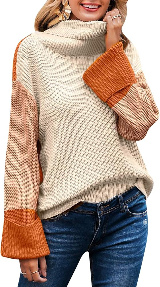 BerryGo Women's Long Sleeve Turtleneck Sweater Knit Pullover Casual Sweater | Amazon (US)