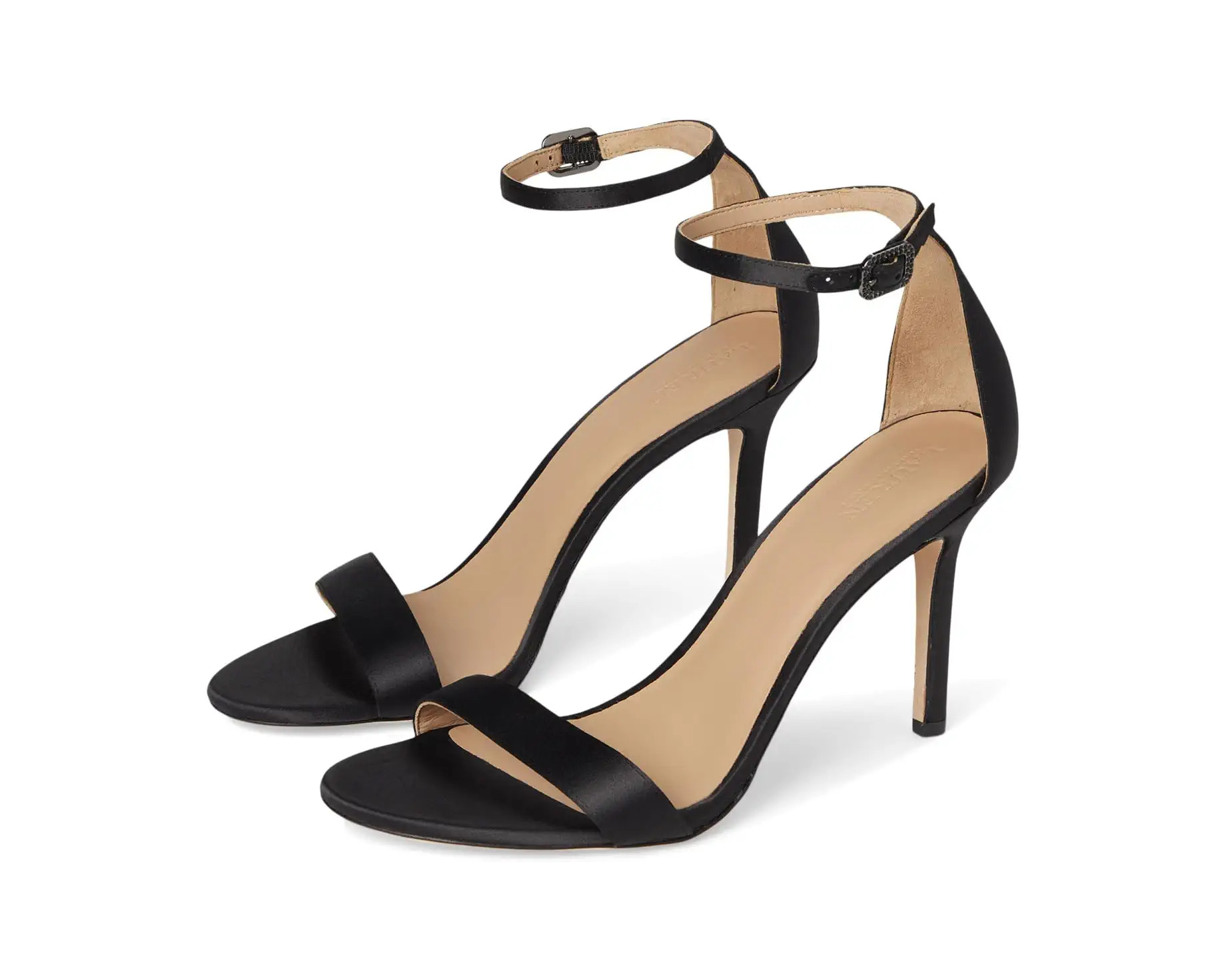 Allie Pave-Buckle Satin Sandals | Zappos