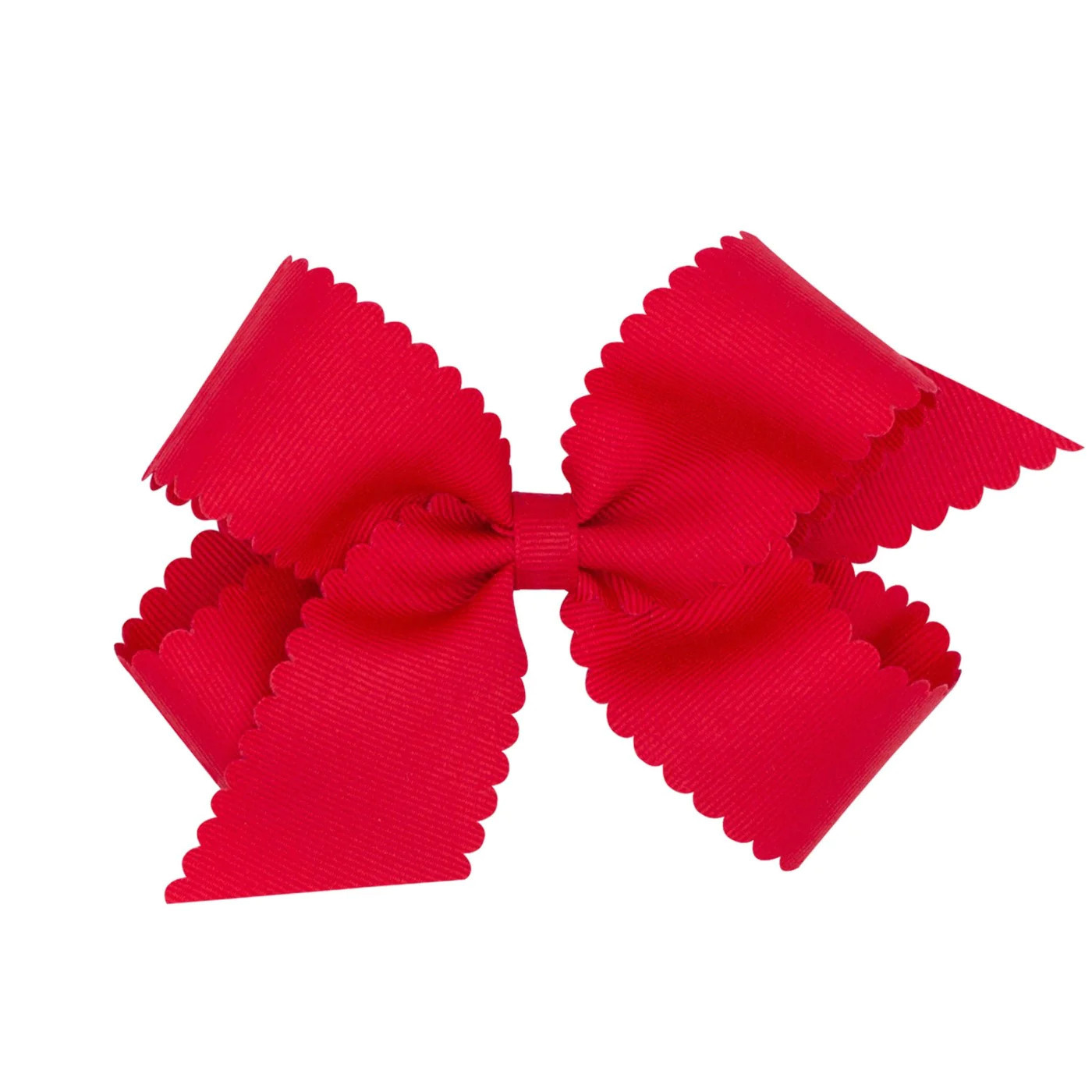 Medium Scallop Hair Bow - Red | Little English