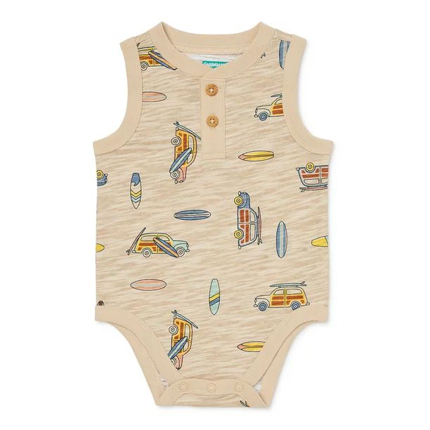 Garanimals Baby Boy Print Tank Cotton Bodysuit, Sizes 0-24 Months | Walmart (US)